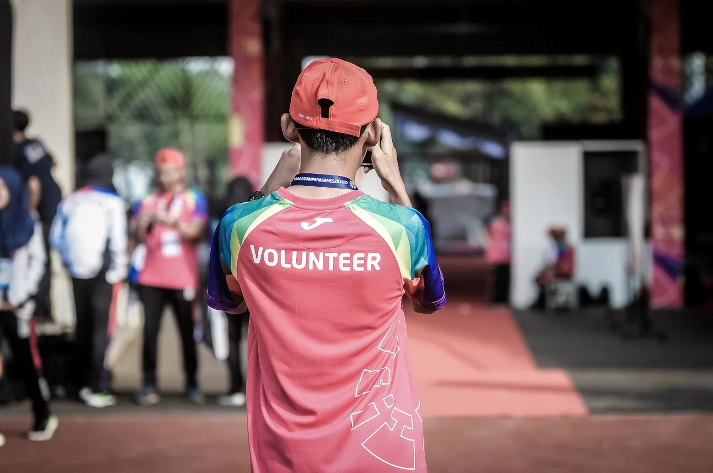 Volunteer working at a community nonprofit event